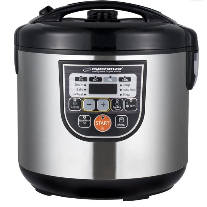 Tenxhere Multicooker Esperanza Cooking Mate, 850W, I zi / argjendtë (EKG011)